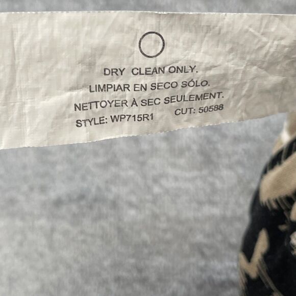 Royalty For Me Pants Womens Large Tan Tropical Leaf Wide Straight Leg Rayon - Picture 16 of 16